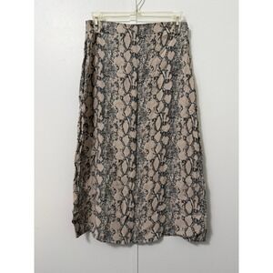 American Eagle Midi Skirt Womens M Grey Snakeskin Festival Boho Grunge Country